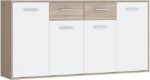 Μπουφές Drepen pakoworld μελαμίνη σε λευκό και sonoma χρώμα 162.3x34.2x81.7εκ - Image 2