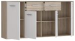 Μπουφές Drepen pakoworld μελαμίνη σε λευκό και sonoma χρώμα 162.3x34.2x81.7εκ - Image 4