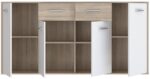 Μπουφές Drepen pakoworld μελαμίνη σε λευκό και sonoma χρώμα 162.3x34.2x81.7εκ - Image 5