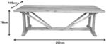 Τραπέζι Smarious pakoworld teak ξύλο σε φυσική απόχρωση 250x100x78εκ - Image 3