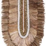 Διακοσμητικό τοίχου Earsy II Inart seagrass σε φυσικό χρώμα 38x30x8εκ