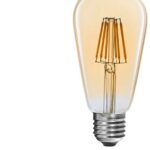 Λαμπτήρας LED ST64 Bulb pakoworld 4W 3000K E27 2700K amber