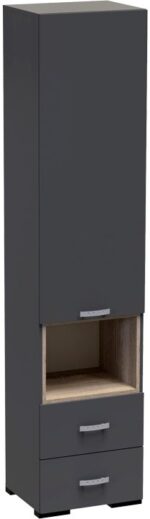 Βιτρίνα-στήλη Toscana pakoworld σε ανθρακί απόχρωση 50x42x222.5εκ - Image 2