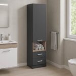 Βιτρίνα-στήλη Toscana pakoworld σε ανθρακί απόχρωση 50x42x222.5εκ