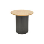 Βοηθητικό τραπέζι Dovel pakoworld mdf σε sonoma -μαύρο μέταλλο Φ50x50εκ - Image 2