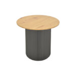 Βοηθητικό τραπέζι Dovel pakoworld mdf σε sonoma -μαύρο μέταλλο Φ50x50εκ - Image 3