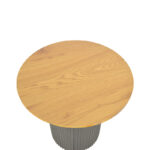 Βοηθητικό τραπέζι Dovel pakoworld mdf σε sonoma -μαύρο μέταλλο Φ50x50εκ - Image 4