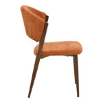 Καρέκλα Dolez pakoworld terracotta ύφασμα-πόδι καρυδί μέταλλο 49x58.5x82εκ - Image 3