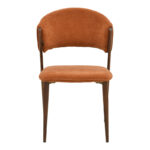 Καρέκλα Dolez pakoworld terracotta ύφασμα-πόδι καρυδί μέταλλο 49x58.5x82εκ - Image 4