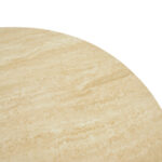 Τραπέζι Franzel pakoworld sintered stone σε όψη τραβερτίνας-mdf καρυδί Φ120x75εκ - Image 4