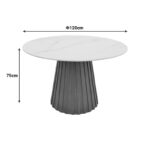 Τραπέζι Franzel pakoworld sintered stone σε όψη τραβερτίνας-mdf καρυδί Φ120x75εκ - Image 6