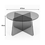 Τραπέζι σαλονιού Cleary pakoworld tempered 8mm γυαλί ανθρακί Φ70x45εκ - Image 5