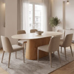Τραπέζι Karlino pakoworld sintered stone σε όψη τραβερτίνας-mdf σε φυσική απόχρωση 180x90x76εκ