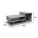 Τραπέζι σαλονιού Nuvele pakoworld σε γκρι antique-sonoma απόχρωση 90x50x35εκ - Image 6