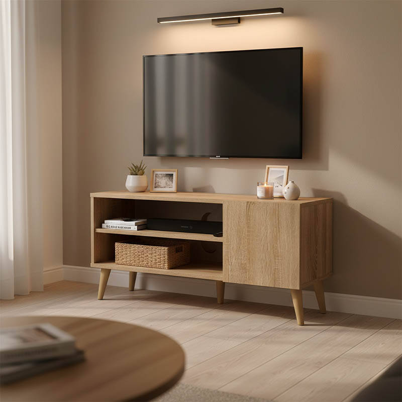 049-000118 Έπιπλο τηλεόρασης Orianne pakoworld σε sonoma απόχρωση 90x32x46εκ - Image 1