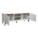 Έπιπλο τηλεόρασης Kemvio pakoworld  sonoma-λευκό 150x38x44εκ - Image 2