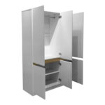 Ντουλάπα τρίφυλλη Merzia pakoworld λευκό με sonoma 120x46.5x183εκ - Image 2