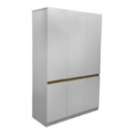 Ντουλάπα τρίφυλλη Merzia pakoworld λευκό με sonoma 120x46.5x183εκ - Image 3