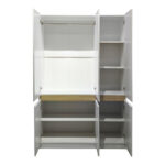 Ντουλάπα τρίφυλλη Merzia pakoworld λευκό με sonoma 120x46.5x183εκ - Image 4
