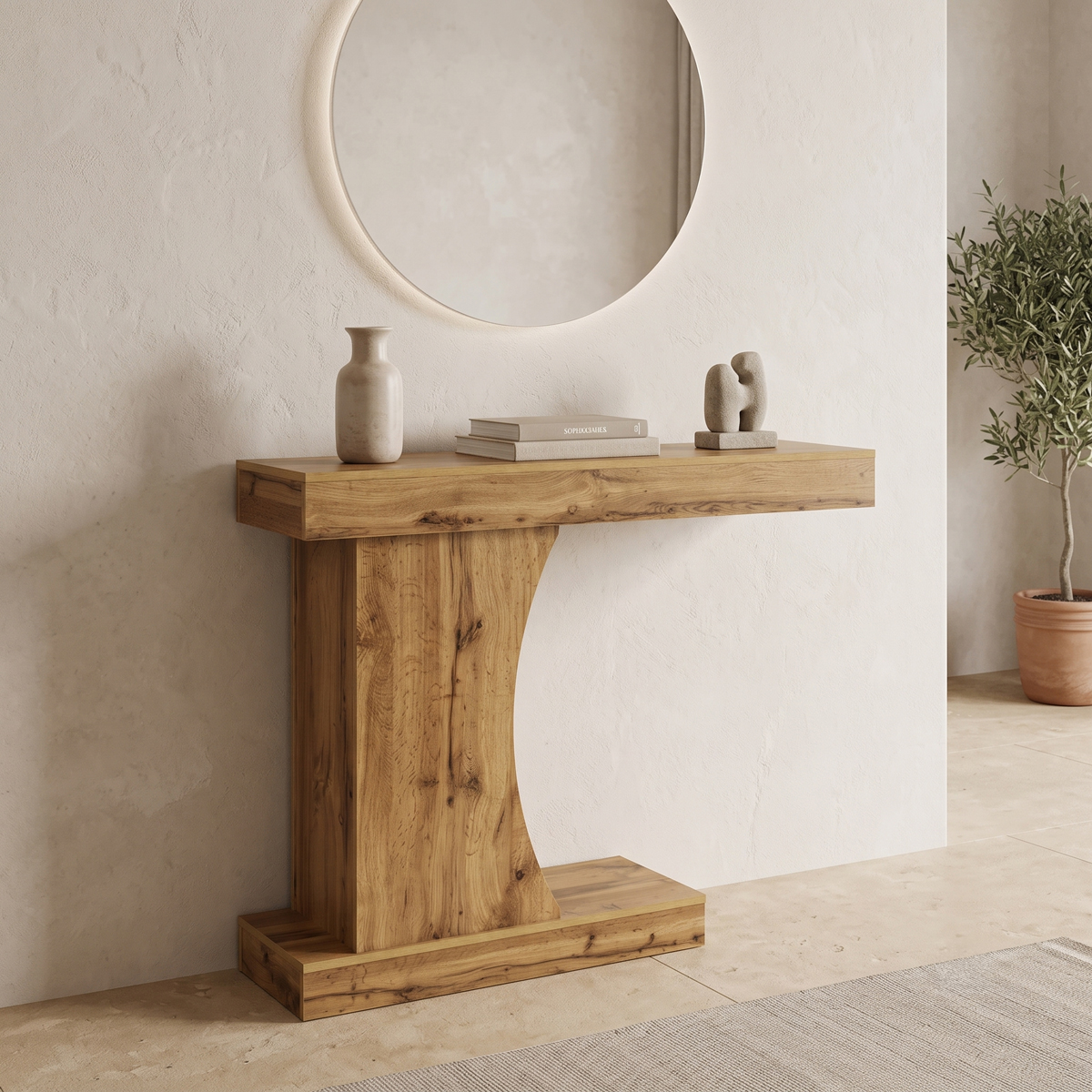 049-000129 Κονσόλα Devo pakoworld oak 120x30x90εκ - Image 1