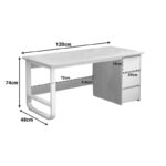 Γραφείο Salto pakoworld με συρταριέρα MDF φυσικό-λευκό 120x48x74εκ - Image 3