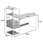 Γραφείο Zayn ΙΙ pakoworld με ραφιέρα-MDF φυσικό-λευκό 108x40x111εκ - Image 3