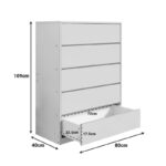 Συρταριέρα Kuanger pakoworld mdf σε λευκή απόχρωση 80x40x109εκ - Image 4