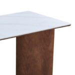 Τραπέζι Versy pakoworld sintered stone-mdf σε λευκό μαρμάρου με καρυδί βάση 160x90x75εκ - Image 5