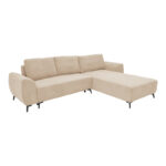 Kαναπές κρεβάτι τριθέσιος αναστρέψιμος Settee pakoworld ύφασμα με αποθηκευτικό χώρο σε μπεζ απόχρωση 286x204x93εκ - Image 2
