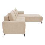 Kαναπές κρεβάτι τριθέσιος αναστρέψιμος Settee pakoworld ύφασμα με αποθηκευτικό χώρο σε μπεζ απόχρωση 286x204x93εκ - Image 5