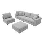 Πολυμορφικός καναπές Navaro pakoworld ύφασμα γκρι 281x256x85εκ - Image 4