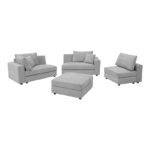 Πολυμορφικός καναπές Navaro pakoworld ύφασμα γκρι 281x256x85εκ - Image 5