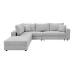 Πολυμορφικός καναπές Navaro pakoworld ύφασμα γκρι 281x256x85εκ - Image 6