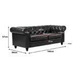 Kαναπές διθέσιος τ. Chesterfield pakoworld pu κυπαρισσί 160x84x67εκ - Image 4
