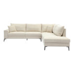 Γωνιακός καναπές Zenqua pakoworld αριστερή γωνία μπεζ ύφασμα 291x233x90εκ - Image 4
