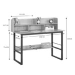 Γραφείο εργασίας Biuro pakoworld oak- μαύρο μέταλλο 120x60x103εκ - Image 6