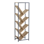 Βιβλιοθήκη Orunta pakoworld oak- μαύρο μέταλλο 40x26.5x125εκ - Image 2