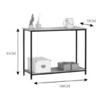 Κονσόλα Shima pakoworld oak- μαύρο μέταλλο 106x35x81εκ - Image 4