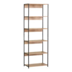 Βιβλιοθήκη Kaliano pakoworld oak-μαύρο μέταλλο 59.5x35x176.5εκ - Image 2
