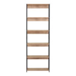 Βιβλιοθήκη Kaliano pakoworld oak-μαύρο μέταλλο 59.5x35x176.5εκ - Image 3