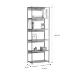 Βιβλιοθήκη Kaliano pakoworld oak-μαύρο μέταλλο 59.5x35x176.5εκ - Image 4