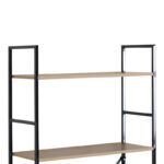 Βιβλιοθήκη Manlo pakoworld oak με μαύρο μέταλλο 58.6x23.5x144εκ - Image 4