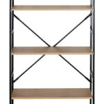 Βιβλιοθήκη Manlo pakoworld oak με μαύρο μέταλλο 58.6x23.5x144εκ - Image 5
