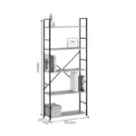 Βιβλιοθήκη Manlo pakoworld μαύρο μέταλλο 58.6x23.5x144εκ - Image 5