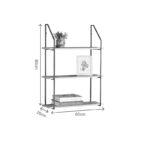 Ραφιέρα τοίχου Fema pakoworld oak με μαύρο μέταλλο 60x20x80εκ - Image 4