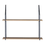 Ραφιέρα τοίχου Fema pakoworld oak με μαύρο μέταλλο 60x20x52εκ - Image 3