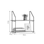 Ραφιέρα τοίχου Fema pakoworld oak με μαύρο μέταλλο 60x20x52εκ - Image 5