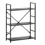 Βιβλιοθήκη-ραφιέρα Manlo pakoworld μαύρο μέταλλο 58.6x23.5x80εκ - Image 2