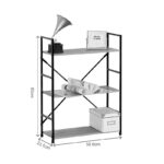 Βιβλιοθήκη-ραφιέρα Manlo pakoworld μαύρο μέταλλο 58.6x23.5x80εκ - Image 5