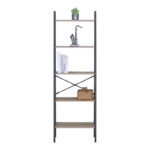 Βιβλιοθήκη Jebia pakoworld oak με μαύρο μέταλλο 56x37x172.2εκ - Image 3